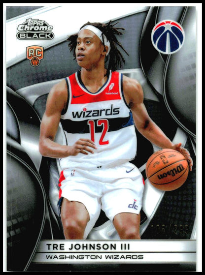 2025-26 Topps Chrome Black Refractor #56 Tre Johnson III Wizards