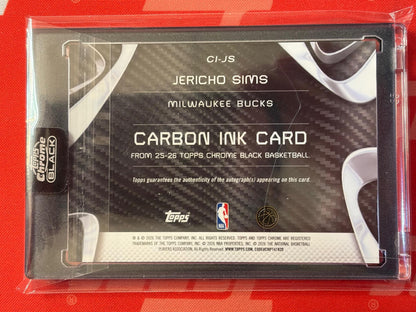 2025-26 Topps Chrome Black Carbon Ink Auto Green #/99 #CI-JS Jericho Sims AU