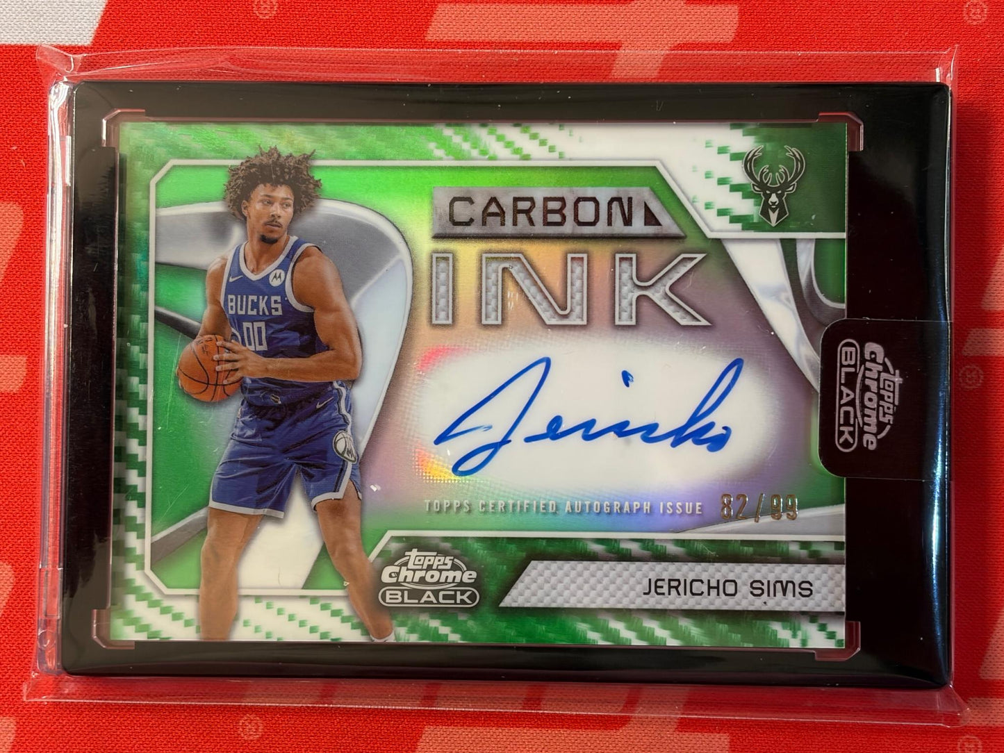 2025-26 Topps Chrome Black Carbon Ink Auto Green #/99 #CI-JS Jericho Sims AU