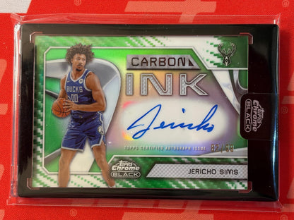 2025-26 Topps Chrome Black Carbon Ink Auto Green #/99 #CI-JS Jericho Sims AU