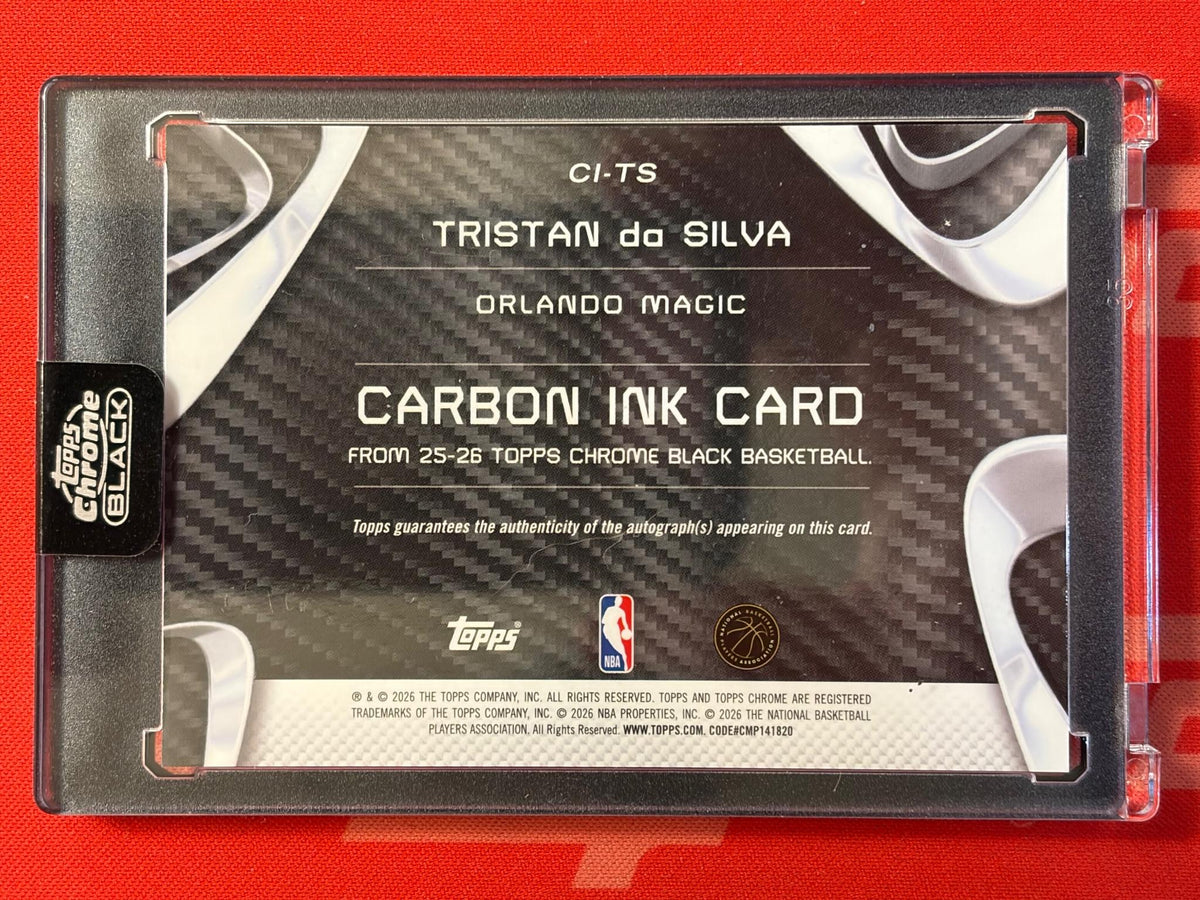 2025-26 Topps Chrome Black Carbon Ink Auto Purple #/75 # Tristan da Silva AU