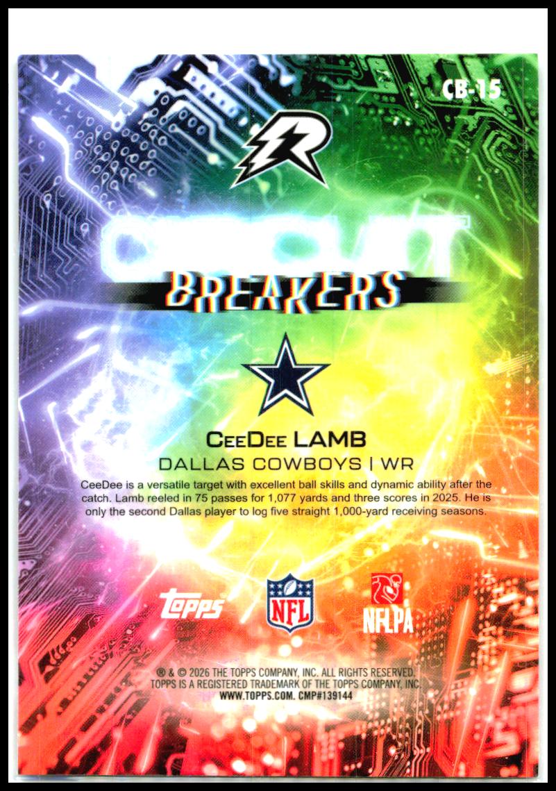 2025 Topps Resurgence Circuit Breakers #CB-15 CeeDee Lamb Dallas Cowboys