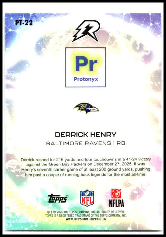 2025 Topps Resurgence Protonyx #PT-22 Derrick Henry Baltimore Ravens