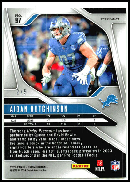 2024 Panini Prizm Gold Vinyl #97 Aidan Hutchinson #/5 Detroit Lions