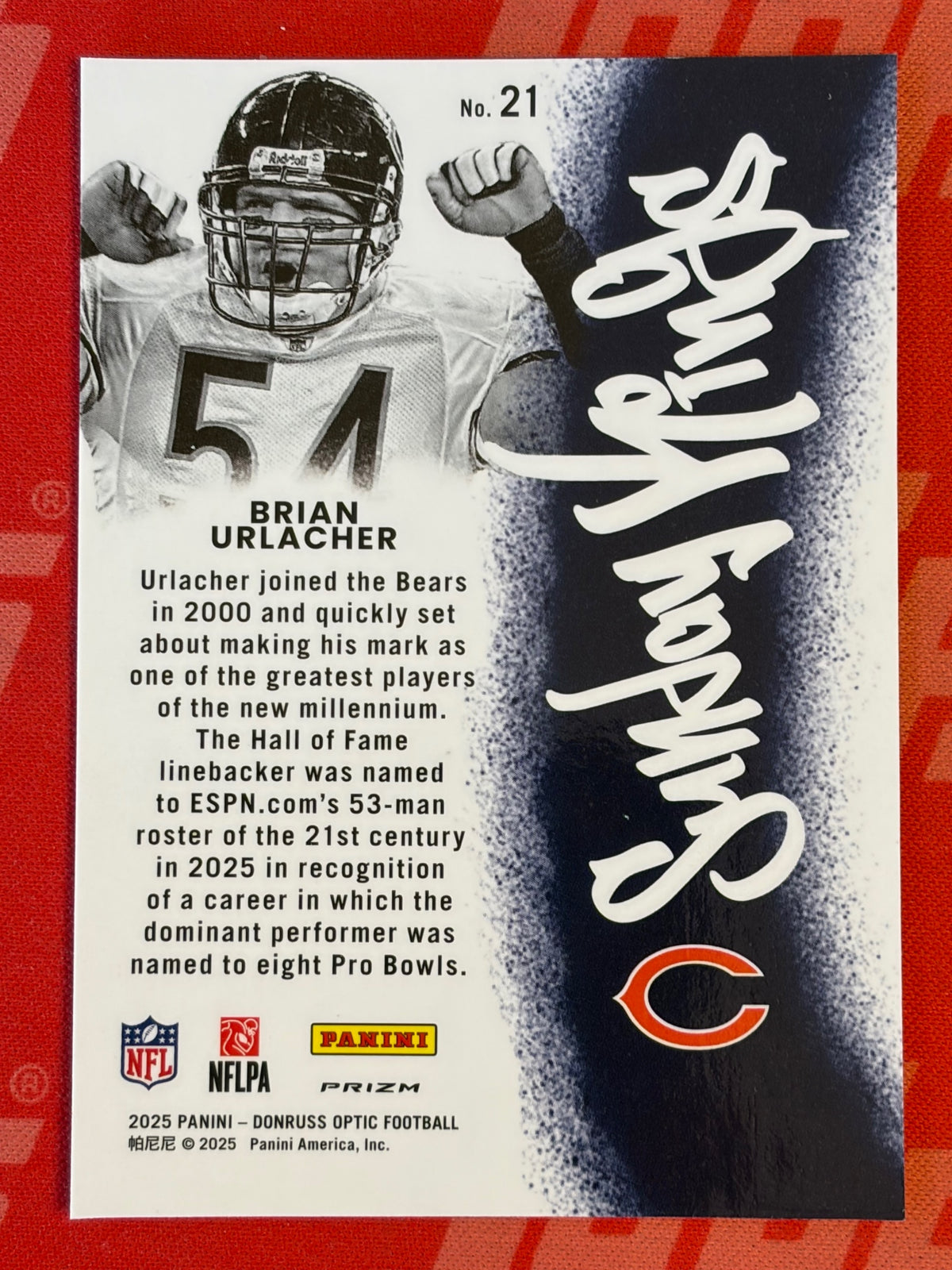 2025 Donruss Optic Sunday Kings #21 Brian Urlacher Chicago Bears