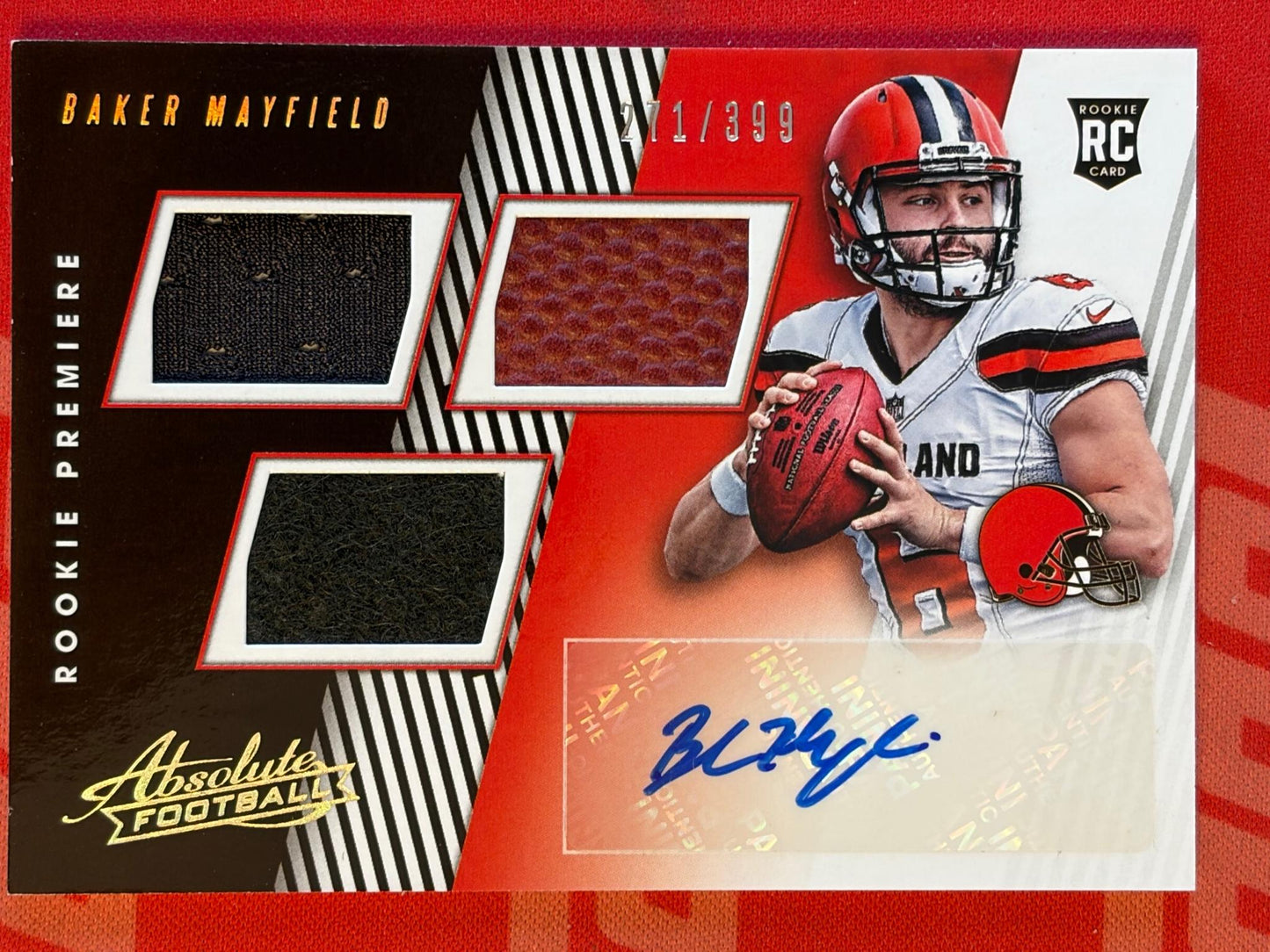 2018 Panini Absolute #153 Baker Mayfield RC AU #/399 Cleveland Browns
