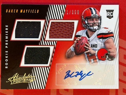 2018 Panini Absolute #153 Baker Mayfield RC AU #/399 Cleveland Browns
