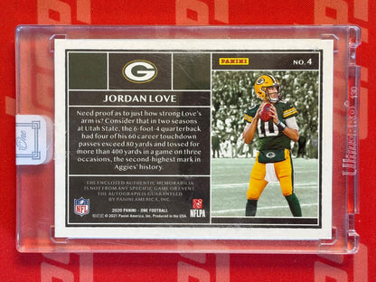 2020 Panini One Bronze #4 Jordan Love RC AU #/35 Green Bay Packers