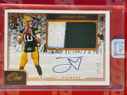 2020 Panini One Bronze #4 Jordan Love RC AU #/35 Green Bay Packers