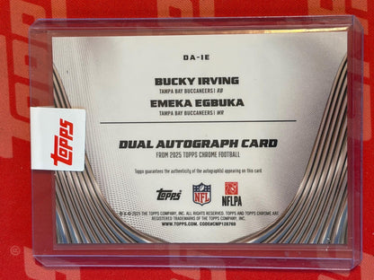 2025 Topps Chrome Dual Auto Orange #/25 #DA-IE Irving / Egbuka AU Tampa Bay