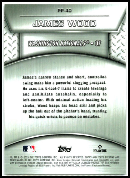 2025 Topps Pristine Plated and Polished Gold #/50 #PP-40 James Wood Nationals