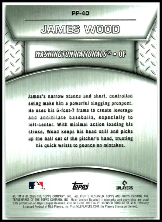 2025 Topps Pristine Plated and Polished Gold #/50 #PP-40 James Wood Nationals