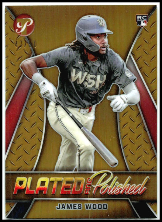 2025 Topps Pristine Plated and Polished Gold #/50 #PP-40 James Wood Nationals