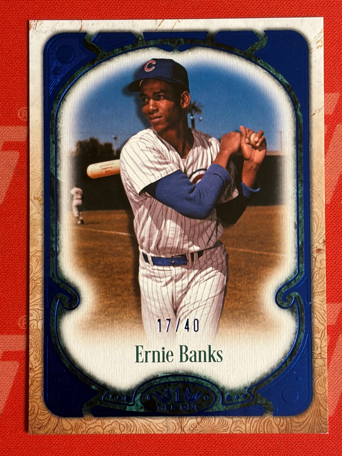 2026 Topps Tier One Blue #7 Ernie Banks #/40 Chicago Cubs