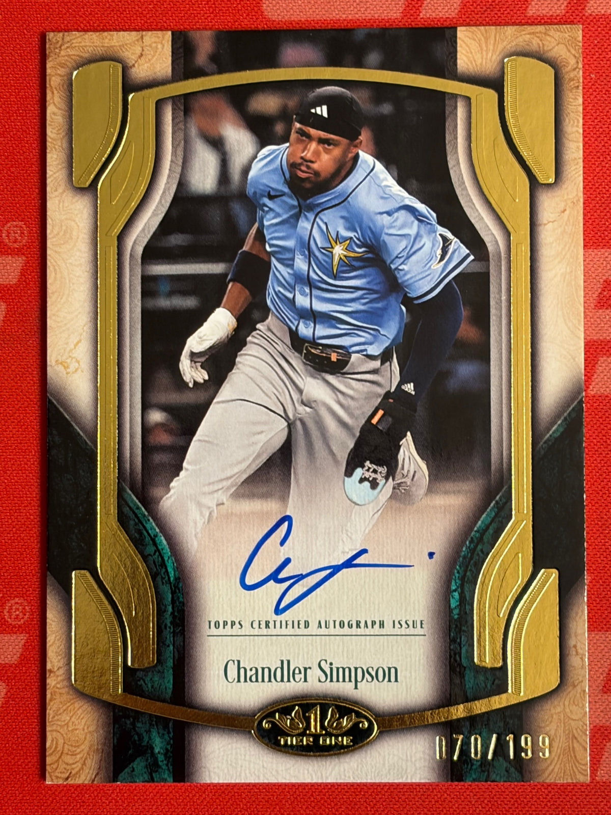 2026 Topps Tier One Break Out Auto #/199 #BOA-CSI Chandler Simpson AU Rays