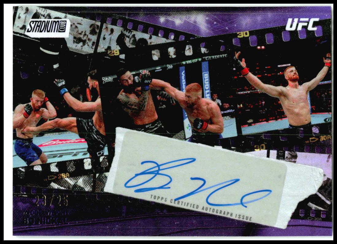 2026 Stadium Club UFC Fight Motion Auto Purple #/25 #FMA-BN Bo Nickal