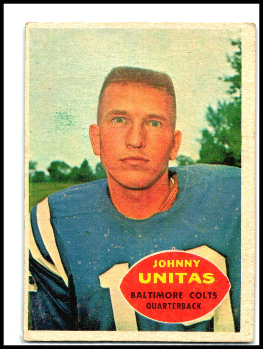 1960 Topps Crease #1 Johnny Unitas Baltimore Colts