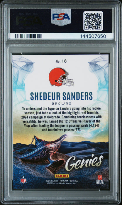 2025 Panini Phoenix Genies #18 Shedeur Sanders PSA 10 Gem Mint