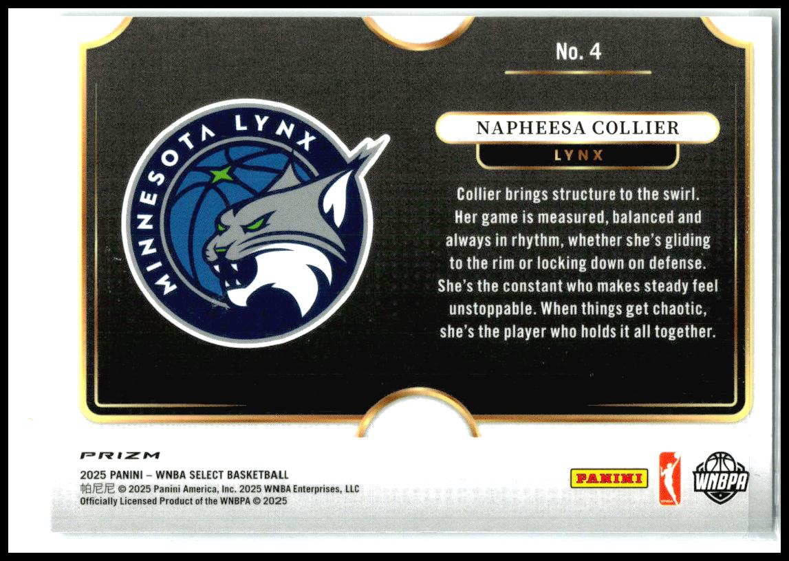 2025 Panini Select WNBA Snapshots Ice #4 Napheesa Collier Minnesota Lynx