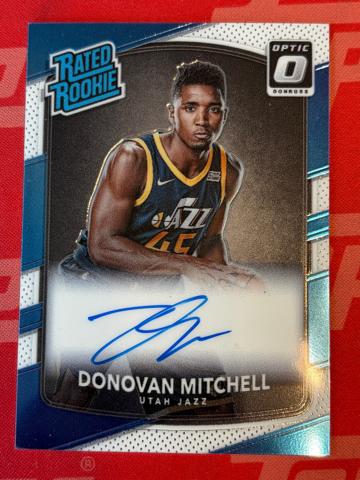 2017-18 Donruss Optic Rated Rookies Signatures #188 Donovan Mitchell RC AU Jazz