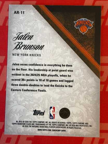 2025-26 Topps Signature Class Aristocrats #AR-11 Jalen Brunson New York Knicks