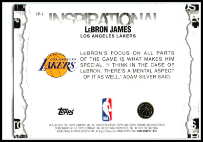 2025-26 Topps Chrome Inspirational Magenta Refractor #IP-1 LeBron James Lakers