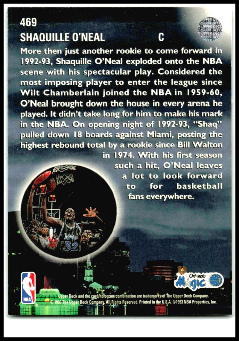 1993-94 Upper Deck #469 Shaquille O'Neal Magic