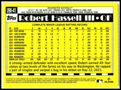 2025 Topps Update 1990 Topps 35th Anniversary #U90-41 Robert Hassell III