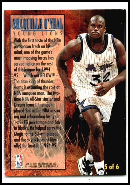 1994-95 Fleer Young Lions #5 Shaquille O'Neal Orlando Magic