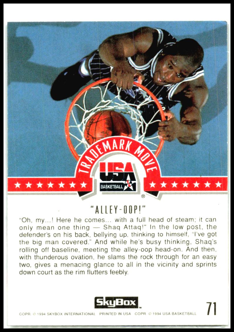 1994 SkyBox USA #71 Shaquille O'Neal USA