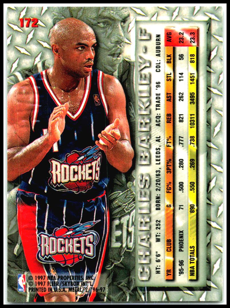 1996-97 Metal #172 Charles Barkley Houston Rockets