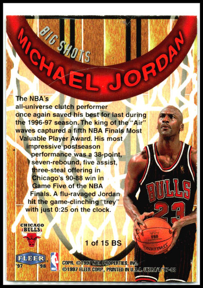 1997-98 Ultra Big Shots #1 BS Michael Jordan Chicago Bulls