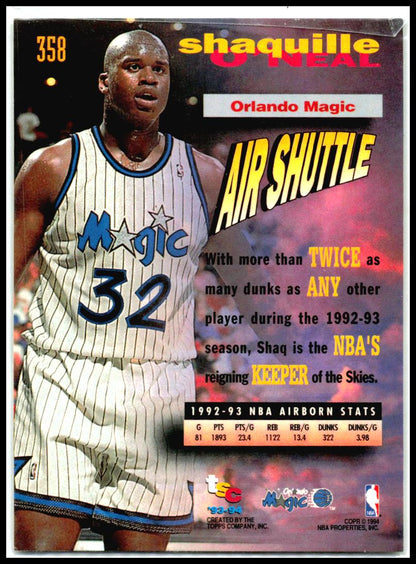 1993-94 Stadium Club #358 Shaquille O'Neal Orlando Magic