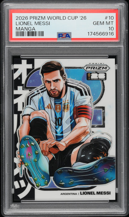 2026 Panini Prizm Fifa World Cup 2026 Manga #10 Lionel Messi PSA Gem Mint