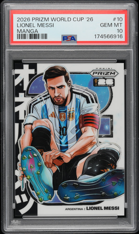 2026 Panini Prizm Fifa World Cup 2026 Manga #10 Lionel Messi PSA Gem Mint