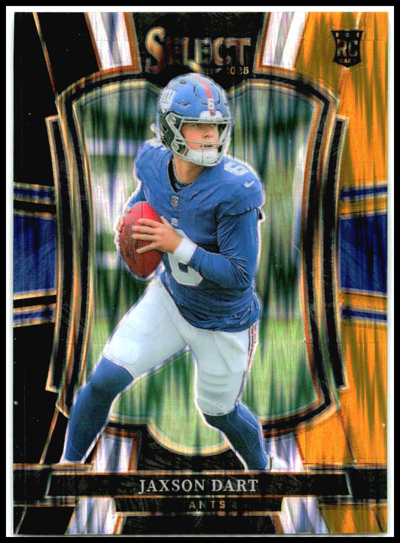 2025 Panini Select Black and Gold Prizm Shock #193 Jaxson Dart RC Giants