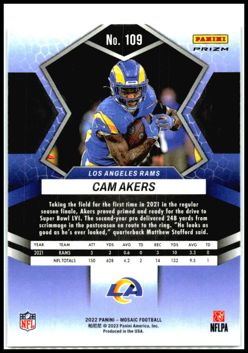 2022 Panini Mosaic Mosaic Genesis #109 Cam Akers Los Angeles Rams