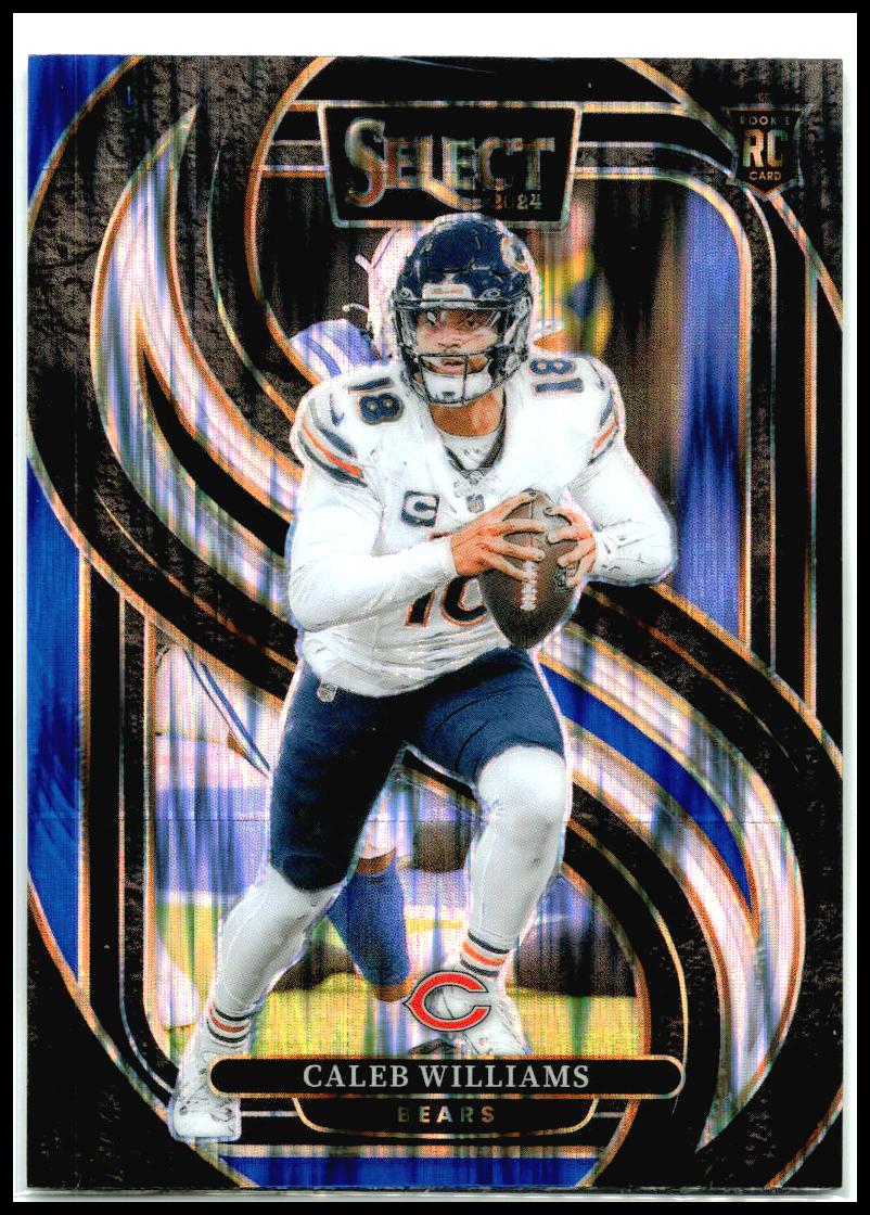 2024 Panini Select Black & Blue Prizm Shock #114 Caleb Williams RC Chicago Bears