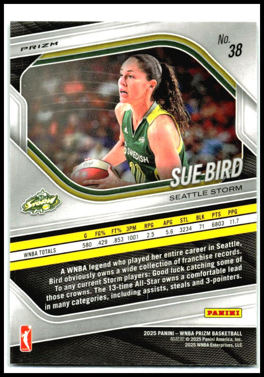 2025 Panini Prizm WNBA Green Prizms #38 Sue Bird Seattle Storm