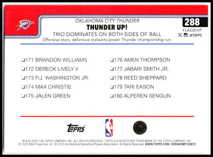 2025-26 Topps Diamante Gold #288 Thunder Up! Oklahoma City Thunder