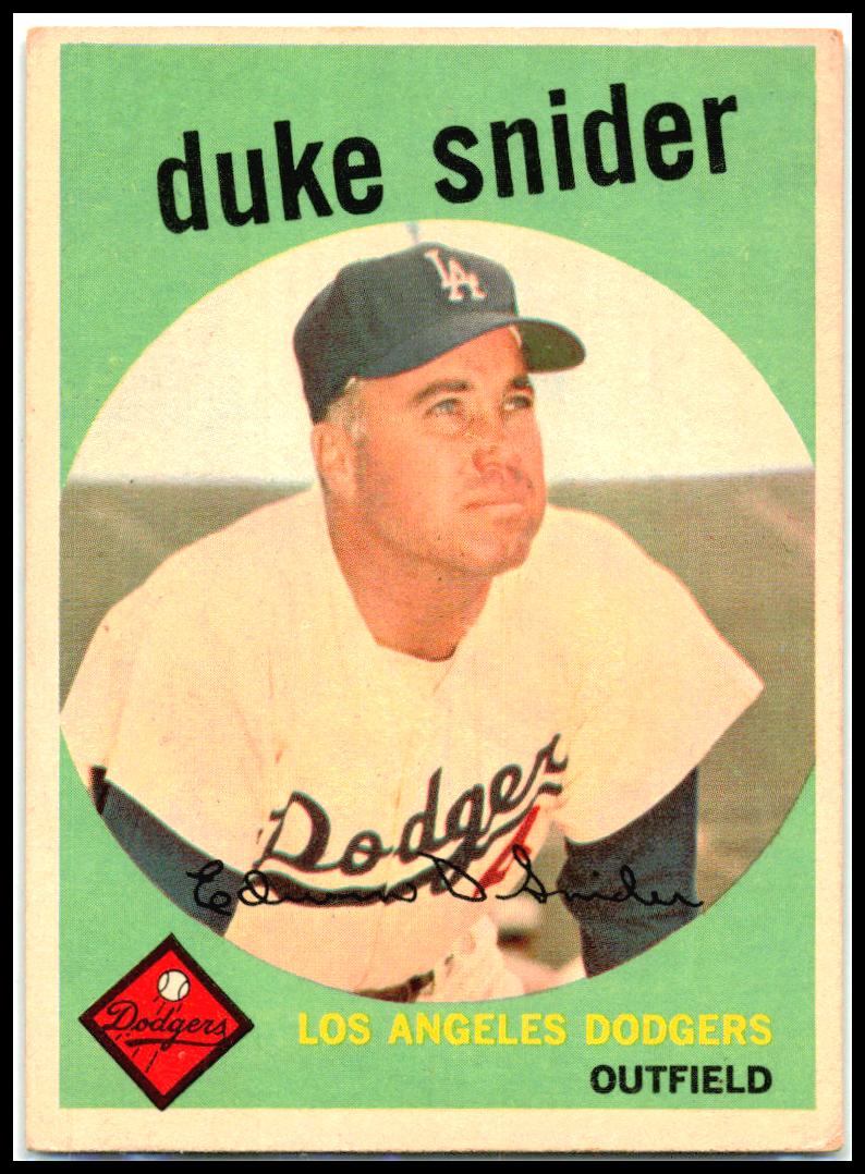 1959 Topps #20 Duke Snider Los Angeles Dodgers