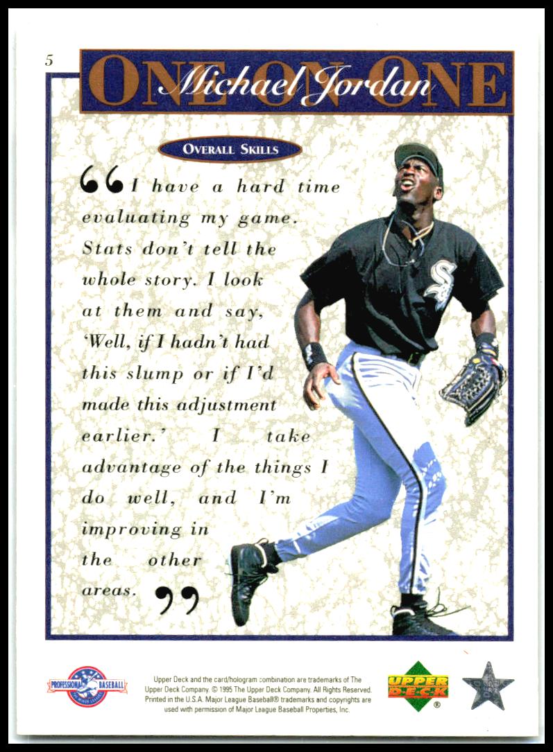 1995 Upper Deck Minor League Michael Jordan One On One #5 Michael Jordan Barons