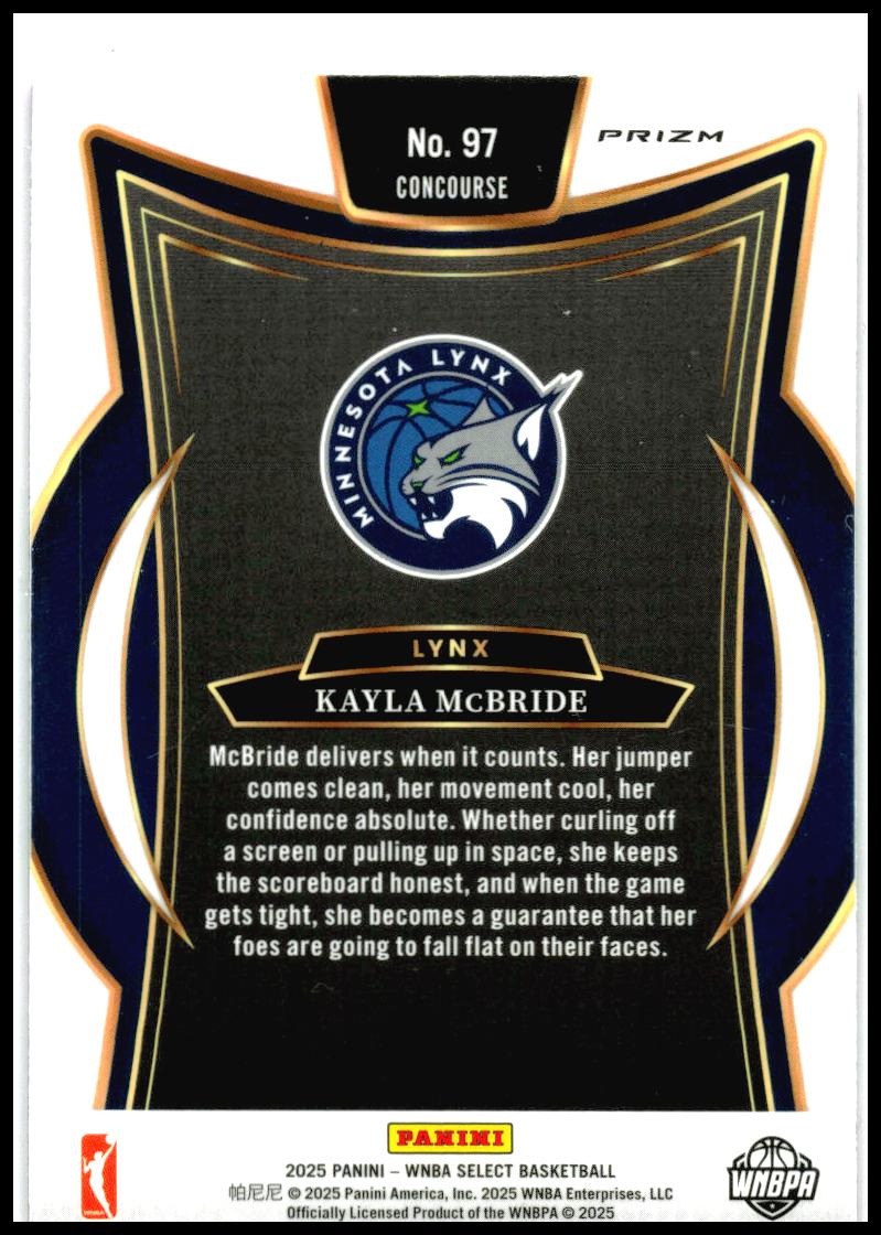 2025 Panini Select WNBA Pink Ice Prizms #97 Kayla McBride Minnesota Lynx