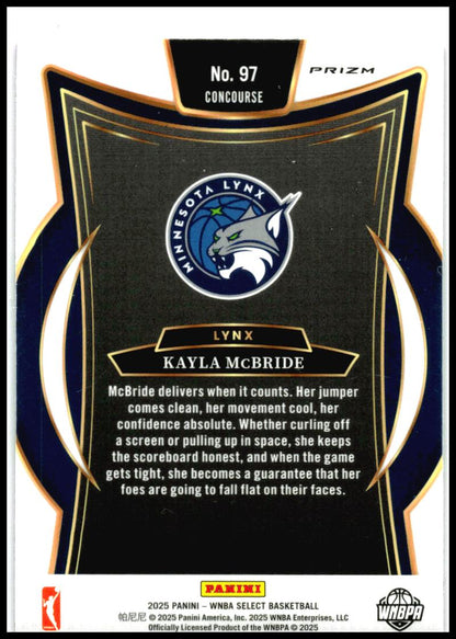 2025 Panini Select WNBA Pink Ice Prizms #97 Kayla McBride Minnesota Lynx