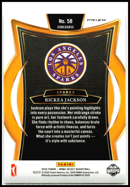 2024 Panini Select WNBA Prizms Pink Ice #58 Rickea Jackson Los Angeles Sparks
