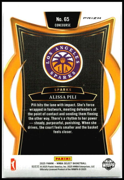 2025 Panini Select WNBA Pink Ice Prizms #65 Alissa Pili Los Angeles Sparks