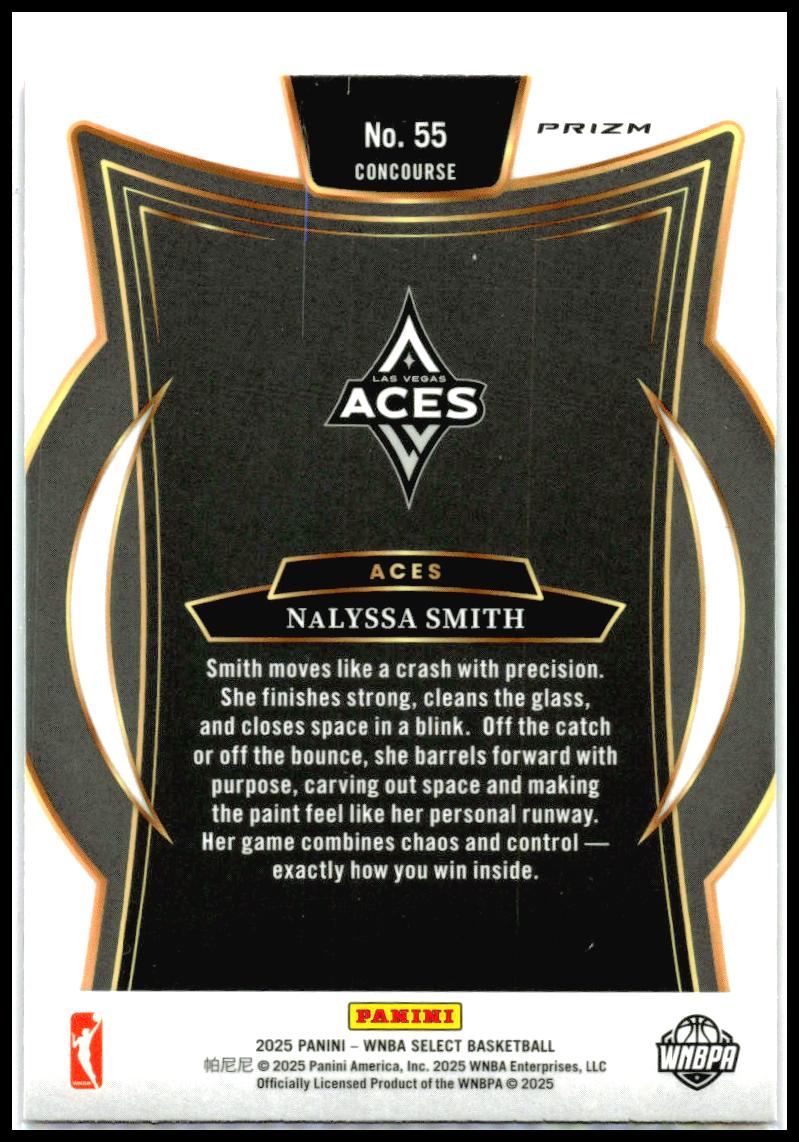 2025 Panini Select WNBA Pink Ice Prizms #55 NaLyssa Smith Las Vegas Aces