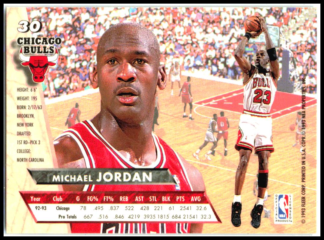 1993-94 Ultra #30 Michael Jordan Chicago Bulls