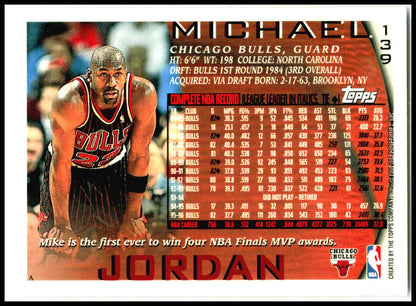1996-97 Topps #139 Michael Jordan Chicago Bulls