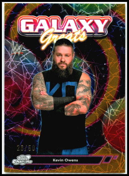 2026 Topps Chrome Cosmic WWE Galaxy Greats Gold Interstellar #/50 # Kevin Owens